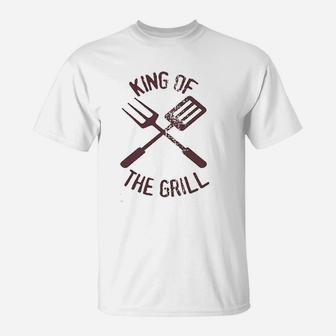 Fathers Day King Of The Grill, dad birthday gifts T-Shirt - Seseable