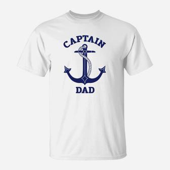 Fathers Day Nautical Anchor Captain Dad T-Shirt - Seseable