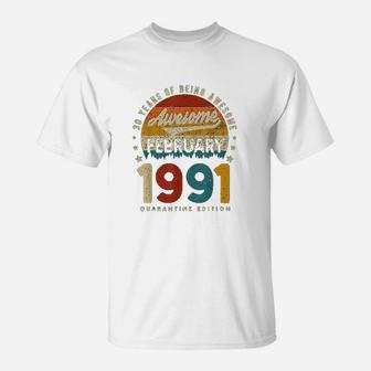 February 1991 Vintage 30 Years Old 30th Birthday T-Shirt - Seseable