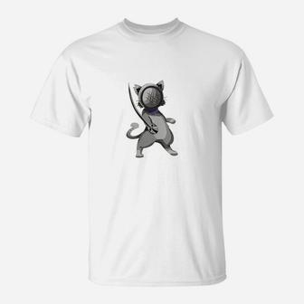 Fencing Cat Funny Fencing T-Shirt - Seseable