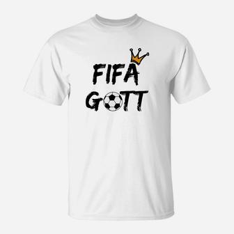 FIFA Gott Fußball Krone Herren T-Shirt, Spieler Design - Seseable