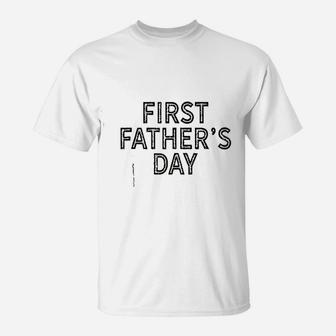 First Fathers Day 1st For Men New Daddy Baby Gift Idea T-Shirt - Seseable