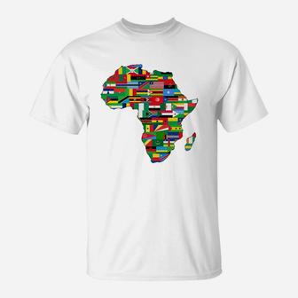 Flags Of Africa Map T-Shirt - Seseable