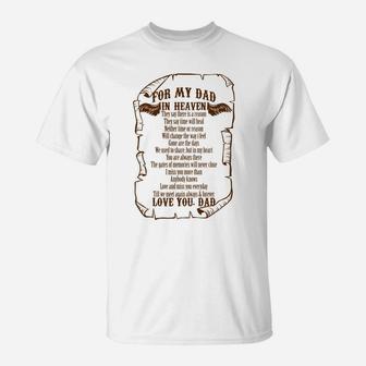 For My Dad In Heaven In Memory Of Dad In Heaven T-Shirt - Seseable