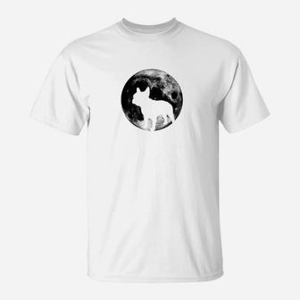 French Bulldog Moon Full Moon Design With Frenchie T-Shirt - Seseable