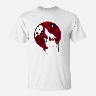 Full Moon Howling Wolf Galaxy Blood Moon Eclipse T-Shirt - Seseable