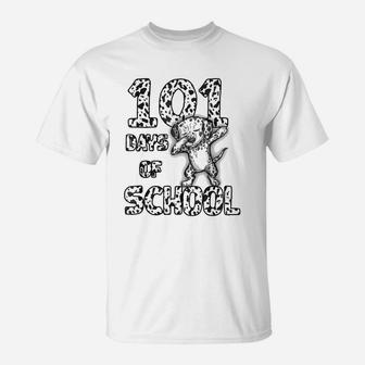 Funny 101 Days School Dabbing Dalmatian Dog 100 Days Teacher T-Shirt - Seseable