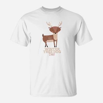 Funny Animal Name Meme Winter Tree Dog Deer T-Shirt - Seseable