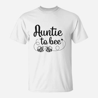 Funny Auntie To Bee Twins Pregnancy Announcement Bumble Bee T-Shirt - Seseable