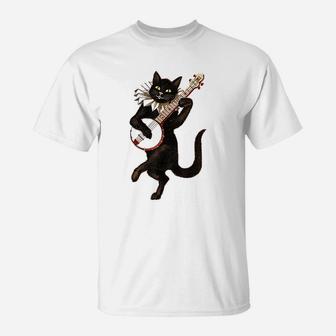 Funny Cat Playing Guitar T-Shirt | Seseable UK