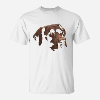 Funny Chocolate Lab Labrador Retriever Dog Head T-Shirt - Seseable