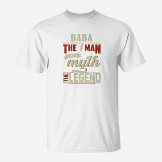 Funny Fathers Day Gifts Grandpa Baba The Man Myth Legend Premium T-Shirt - Seseable