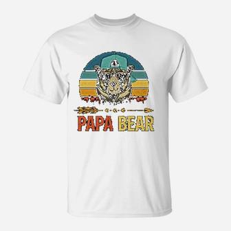 Funny Fathers Day Idea For Dad Papa Bear Lovers Vintage T-Shirt - Seseable