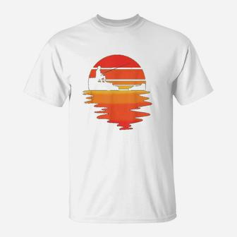 Funny Fisherman Gift Sunset Retro Fishing Catch Fish T-Shirt - Seseable