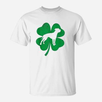 Funny Irish Shamrock Leaf American Bulldog T-Shirt - Seseable