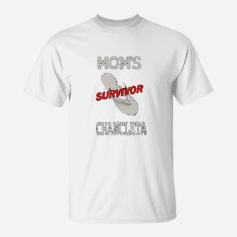 Funny Moms Chancleta Flip Flop Survivor Old School T-Shirt