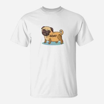 Funny Pug Greatest Of All Time Goat T-Shirt - Seseable