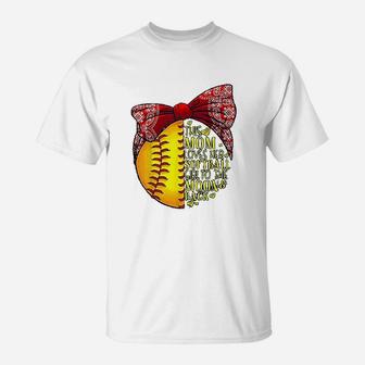 Funny Softball Gift Mom Women Pitcher Catcher Girls Lovers Baseball Nana T-Shirt - Seseable