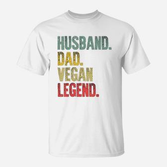 Funny Vintage Gift Husband Dad Vegan Legend Retro T-Shirt - Seseable