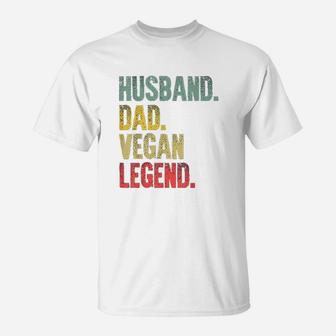 Funny Vintage Gift Thusband Dad Vegan Legend Retro T-Shirt - Seseable