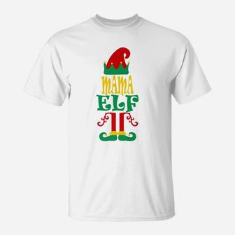 Funny Xmas Mama Elf Hilarious Family Matching Gifts T-Shirt - Seseable