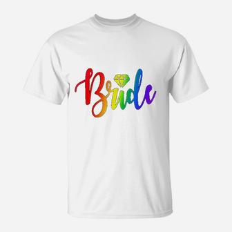 Gay Pride Lesbian Bride Lgbt Wedding Gift T-Shirt - Seseable