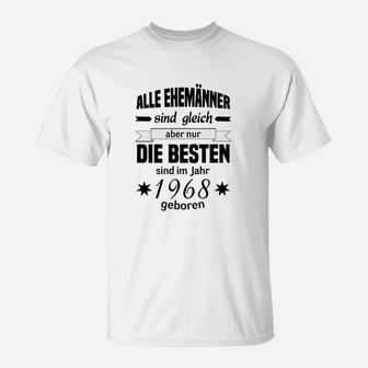 Geburtstags-T-Shirt Herren 1968, Beste Ehemänner Jahrgang Tee - Seseable