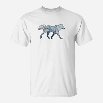 Geometrisches Bären-Design Herren T-Shirt in Weiß, Coole Grafik Tee - Seseable