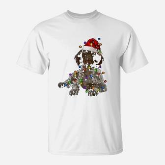 German Shorthaired Pointer Christmas Tree Santa T-Shirt - Seseable