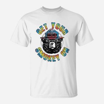 Get Your Smokey On Smokey Bear Tie Dye Graphic T-Shirt - Seseable