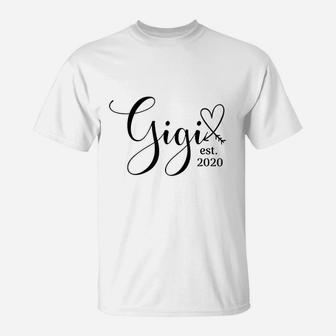 Gigi Est 2020 Gift For New Grandmas Gigi Gifts T-Shirt - Seseable