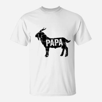 Goat Papa Greatest Of All Time Dad Grandpa Deluxe T-Shirt - Seseable