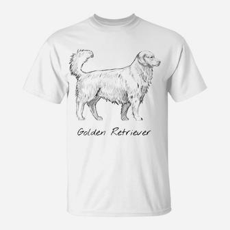 Golden Retriever Dog Sketch T-Shirt | Seseable UK