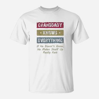 Granddaddy Knows Everything, best christmas gifts for dad T-Shirt - Seseable