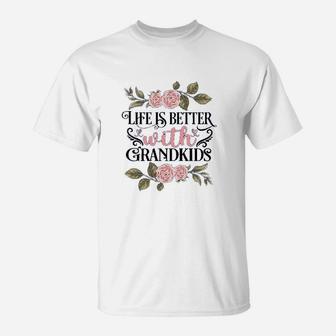Grandkids Make Life Grand I Love My Grandkids Best Grandma T-Shirt - Seseable