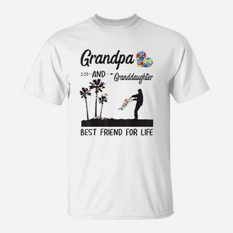 Grandpa And Granddaughter Best Friend For Life Puzzle Awareness T-Shirt - Seseable