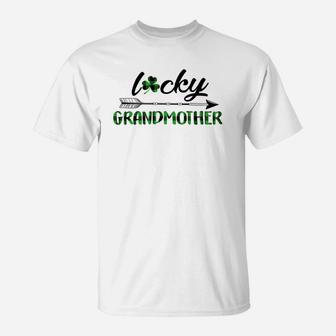 Green Plaid Lucky Grandmother T-Shirt - Seseable
