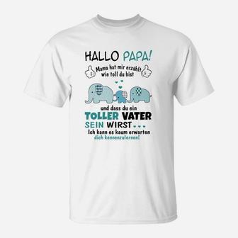 Hallo Papa Elefanten Familie T-Shirt zum Vatertag, Witziges Design - Seseable