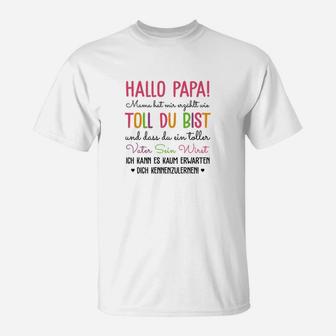 Hallo Papa T-Shirt für werdende Väter, Originelles Tee für Neu-Papas - Seseable