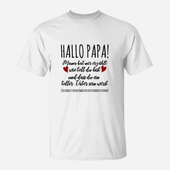 Hallo Papa T-Shirt, Süße Ankündigung für Werdende Väter - Seseable