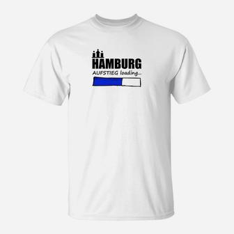 Hamburg Aufstieg Loading T-Shirt, Lustiges Shirt mit Stadtsilhouette - Seseable