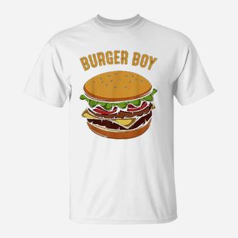 Hamburger Cheeseburger Burger Boy Funny Fast Food Lover T-Shirt - Seseable
