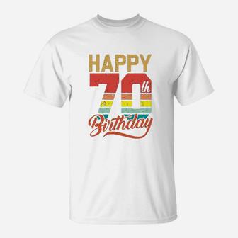 Happy 70th Birthday Gift 70 Years Old Vintage T-Shirt - Seseable