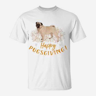Happy Pugsgiving Thanksgiving For Dog Lovers T-Shirt - Seseable