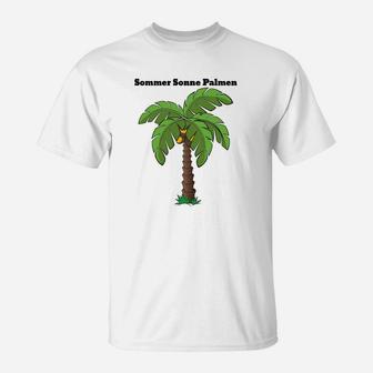 Herren T-Shirt Palmenmotiv, Sommer Sonne Design - Seseable