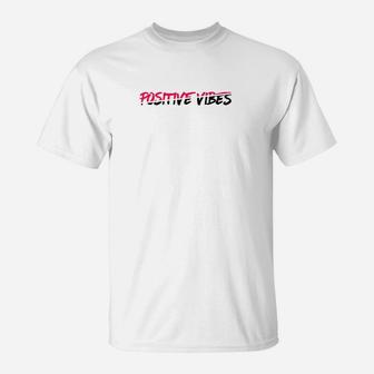 Herren T-Shirt 'Positive Vibes', Rot - Motivationaler Aufdruck - Seseable