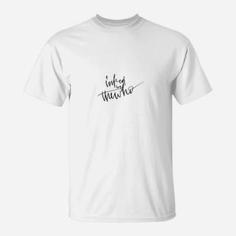 Herren T-Shirt Weiß Minimalistischer Schriftzug Infinite Thoughts - Seseable