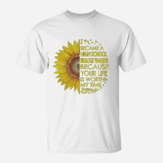 High School Biology Pun Teacher Sunflower T-Shirt - Seseable