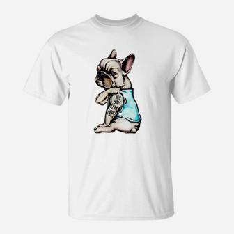 Hipster Bulldog T-Shirt, Stylisches Outfit für Hundeliebhaber - Seseable