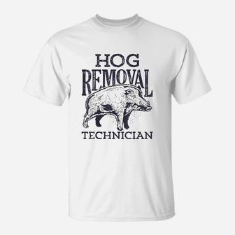 Hog Removal Technician Boar Hunting Vintage Pig Gift T-Shirt - Seseable